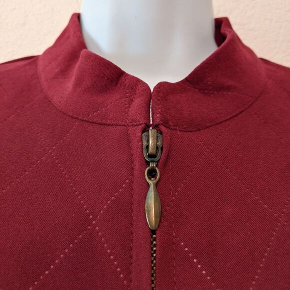 Burgundy Jacket Faux Suede Women's Size PM - Picture 4 of 9